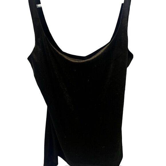 Susana Monaco Women Round Neck, Sleeveless PullOver, Black Velvet Tank Top, SM/M - Picture 2 of 5